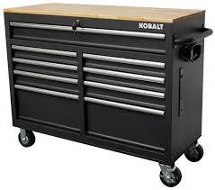 kobalt h 9 drawer black wood work bench