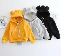 Details About Kids Boys Girls Toddler Cute Bear Hoodies Sweatshirt Fleece Pullover Coat Jumper