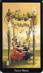 The sun (xix) is a trump card in the tarot deck. The Tarot Of Eli The Witches Tarot Four Of Wands The Thoth Tarot 4 Of Wands Completion