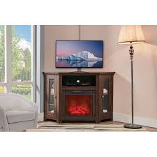 vertex corner tv console with fireplace