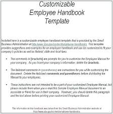Employee Handbook Template Employee Handbook Template