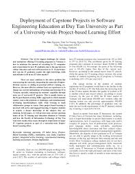 Maybe you would like to learn more about one of these? Pdf Deployment Of Capstone Projects In Software Engineering Education At Duy Tan University As Part Of A University Wide Project Based Learning Effort