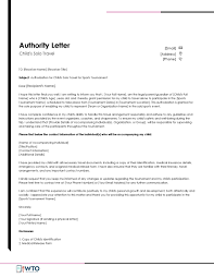 sle authorization letter for a child
