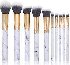 marble makeup brush set 10 pieces