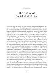 the nature of social work ethics