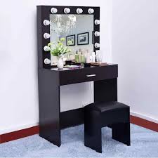 Makeup Dressing Table With Stool Mirror Bulb Vanity Set With