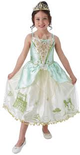 Details About Tiana Girls Fancy Dress Disney Princess And The Frog Book Day Childs Kid Costume