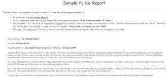 Sample Police Report Template