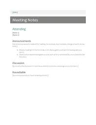 Meeting Notes Word