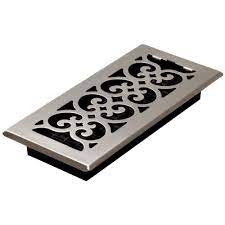 steel floor register in brushed nickel