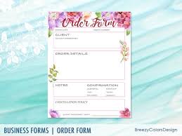 Small Business Order Form Templates Simple Sales Book For Craft Show Wedding Shops Florist 8 5x11 Letter Printable Instant Download