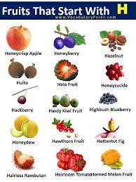 fruits starting with h properties and