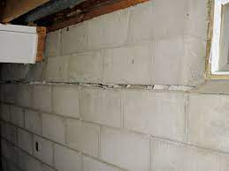 bowing cinder block foundation wall