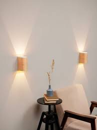 Wall Lamps Set Curved Plywood Wood Wall