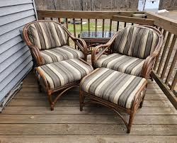 Patio Set Two Chairs Two Foot Rests One
