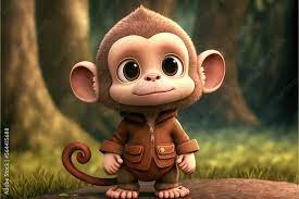 a cute adorable baby monkey generative