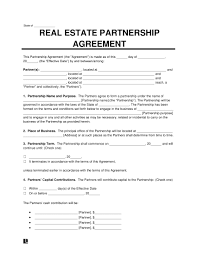 free real estate partnership agreement