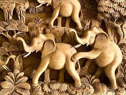 Wooden Elephant Wall Decor 25 Inch