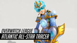 Overwatch | Atlantic All-Star Tracer Skin Spotlight | All Cosmetics  (Intros/Emotes/Poses) Gameplay - YouTube