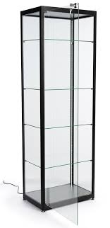 Black Glass Curio Display Cabinet