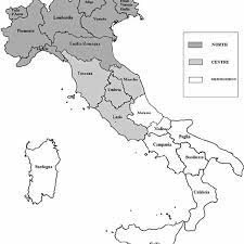 At italy regions map page, view political map of italy, physical maps, italy touristic map, satellite images, driving direction, major cities traffic map, italy atlas, auto routes, google street views, terrain. Map Of Italy By Regions And Subnational Areas Download Scientific Diagram