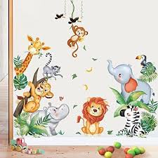 Wondever Jungle Animals Wall Stickers