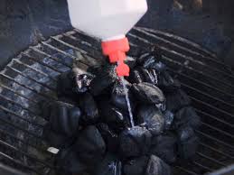 charcoal grill with lighter fluid