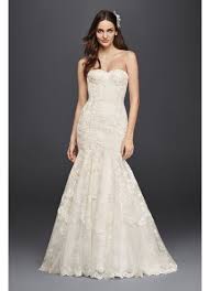A mermaid wedding dress is a favorite choice for brides. Corset Bodice Mermaid Lace Wedding Dress David S Bridal
