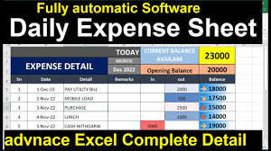 how to make daily expense sheet excel