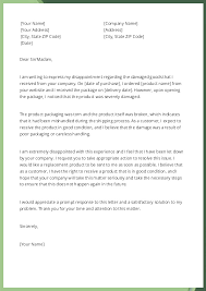 receiving damaged goods letter template