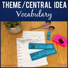 Theme And Central Idea Vocabulary With Word Wall Dominoes Practice Game
