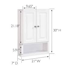 Design House Concord 2 Door 21 In Fully Assembled Bathroom Wall Cabinet In White