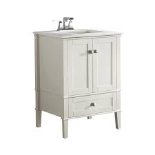 Save up 20% off bathroom vanities. Simpli Home Chelsea 24 In Off White Bathroom Vanity With Marble Top Lowe S Canada