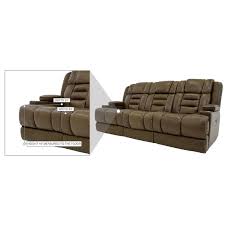 damon brown leather power reclining