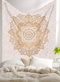 Gold Ombre Mandala Tapestry Hippie