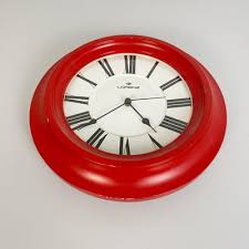 Modern Round Italian Red Wall Clock By