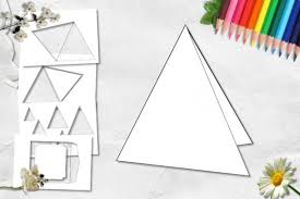 15 cm triangle card template graphic by