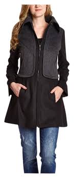 Black Gray Color Block Coat