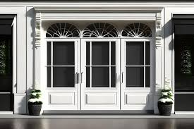 Premium Photo A White Front Door With