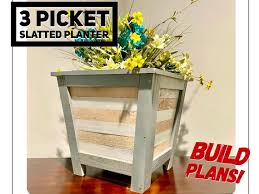 Slatted Three Picket Planter Plans