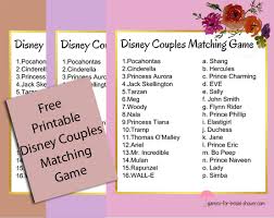 free printable match the disney couple game