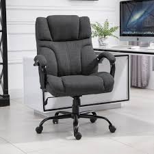 For the executive who is looking for a fabric desk chair instead of leather, office chairs unlimited carries a large selection of quality made fabric chairs in a variety of styles and colors to help match any office decor. Vinsetto Ergonomic Office Chair Big And Tall Fabric Office Chair With Wheels Padded Wide Seat Desk Task Seat 360 Swivel Hold Up To 500lbs Deep Grey Wheel Linen Style Rocker Home Aosom