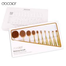 Docolor Oval Brush Set 10pcs Professional Toothbrush Makeup