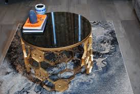 Honeycomb Design Coffee Table Black And