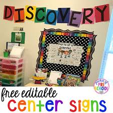 Editable Center Signs Pocket Of Preschool