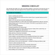Sample Wedding Checklist 12 Documents In Pdf Word
