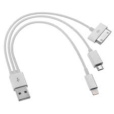 Lightning is a proprietary computer bus and power connector created and designed by apple inc. 3 In 1 Usb Sync Cable Apple 30 Pin Micro Mini Usb
