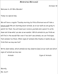 Example Of A Morning Meeting Message For Use With A W Word