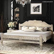 Lahaina Solid Wood White Bed Frame