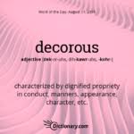 word of the day decorous dictionary com